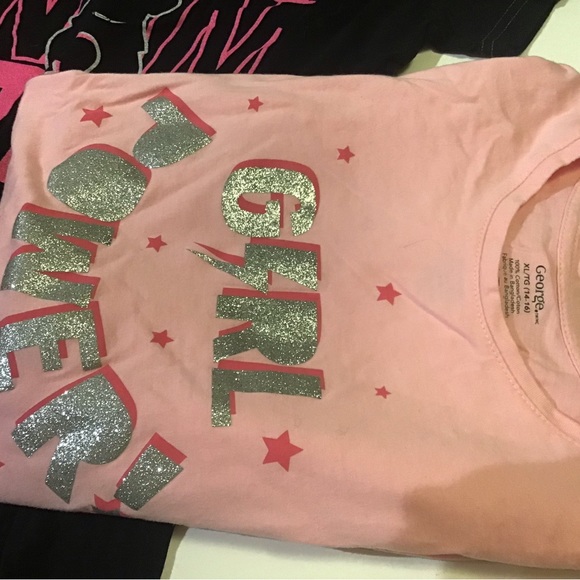 4 graphic t shirt bundle pink with laser cat, Minnie Mouse crystal, and more - Picture 7 of 16